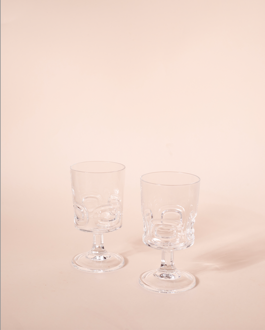 Lot de 10 verres à vin vintage années 80