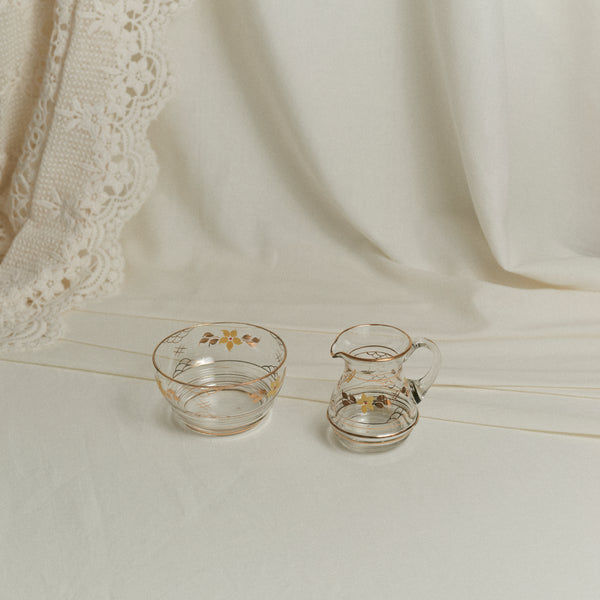 Crémier et sucrier en verre