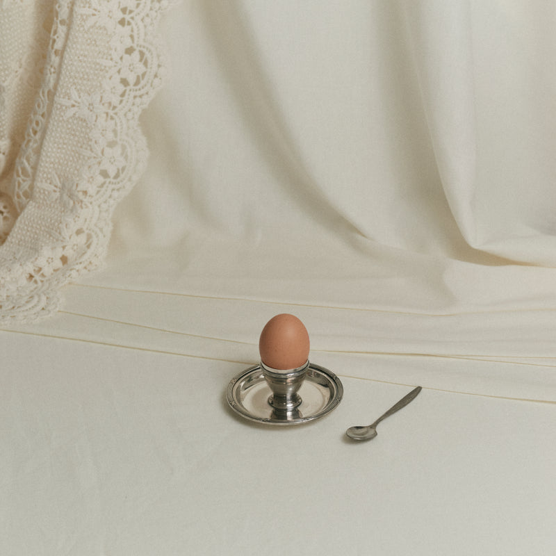 Coquetier ancien en argent plaqué