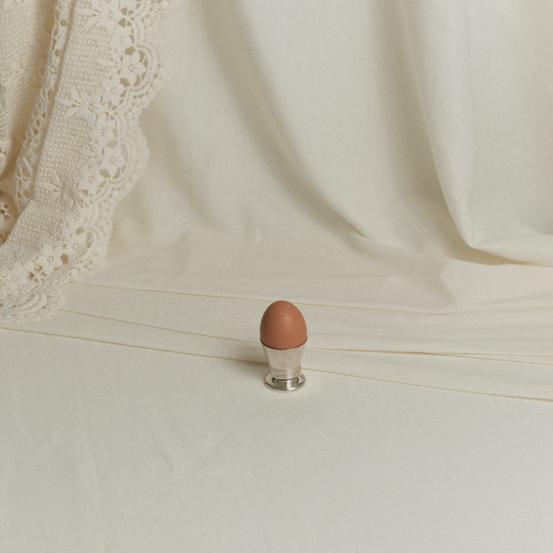 Coquetier ancien en argent plaqué