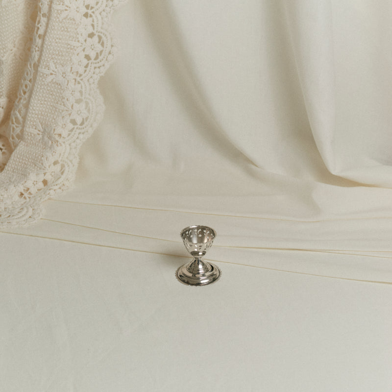 Coquetier ancien en argent plaqué