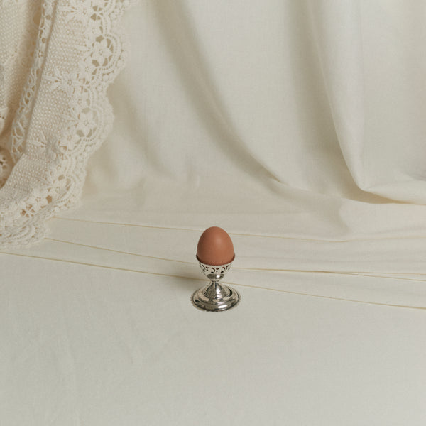 Coquetier ancien en argent plaqué